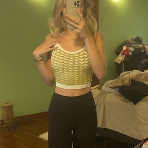 superrrr cute light green & white crochet tank top. thrifted, bought for $34.